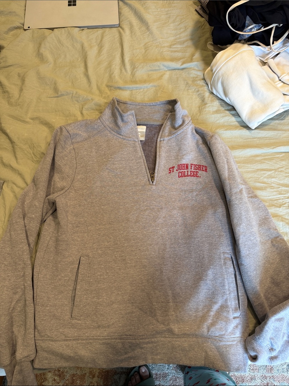 St. John Fisher College Women's Gray Quarter-Zip Sweatshirt